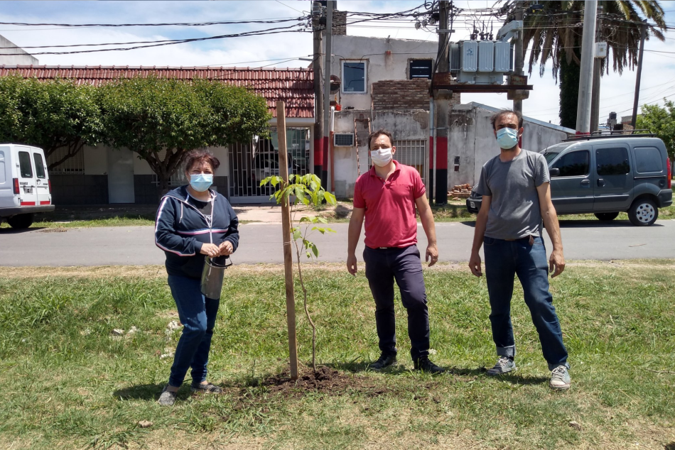 282988 | Plantación de árboles en playón de barrio Irigoyen - Sergio Flores - Comunicación Sur